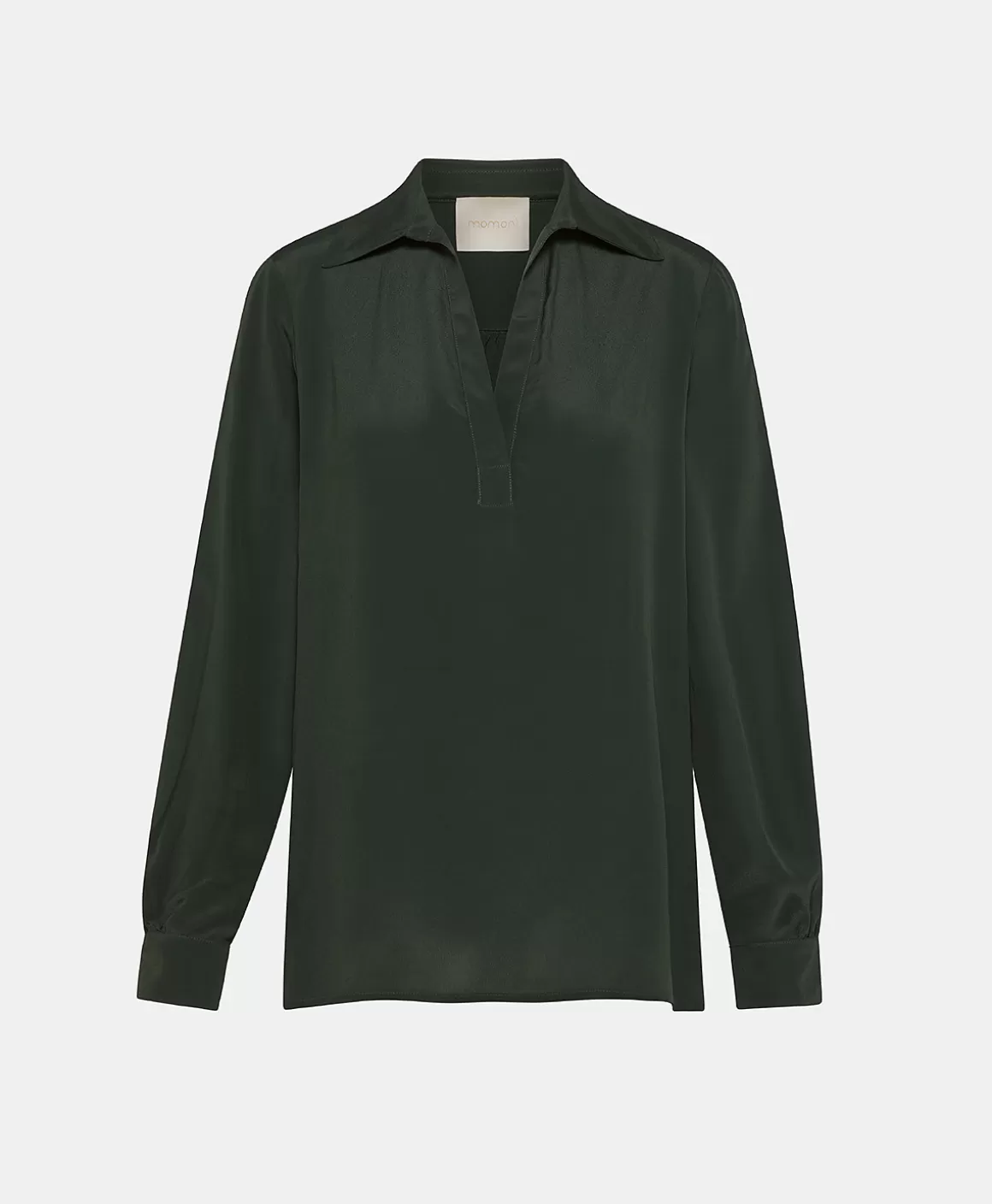 BLOUSE SUE EN ACÉTATE/SOIE UNI - FORÊT*Momoni Cheap