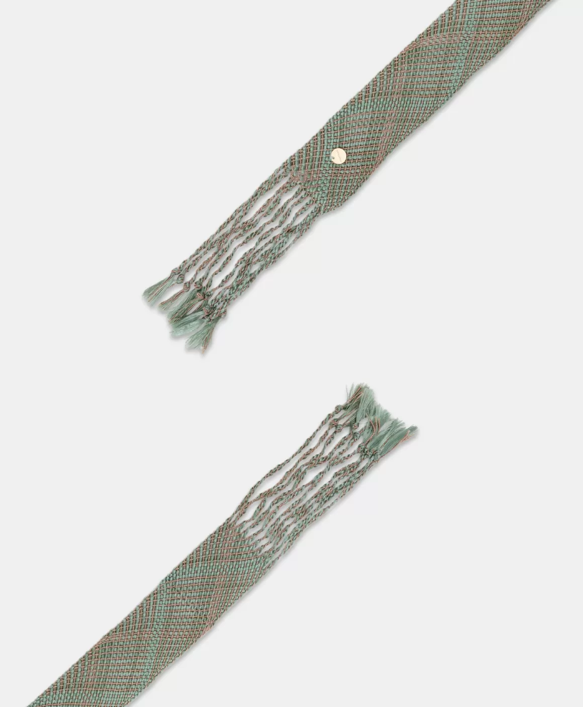 CEINTURE KUNIE EN LUREX TRESSÉ - VERT AQUA/CUIVRE*Momoni Online