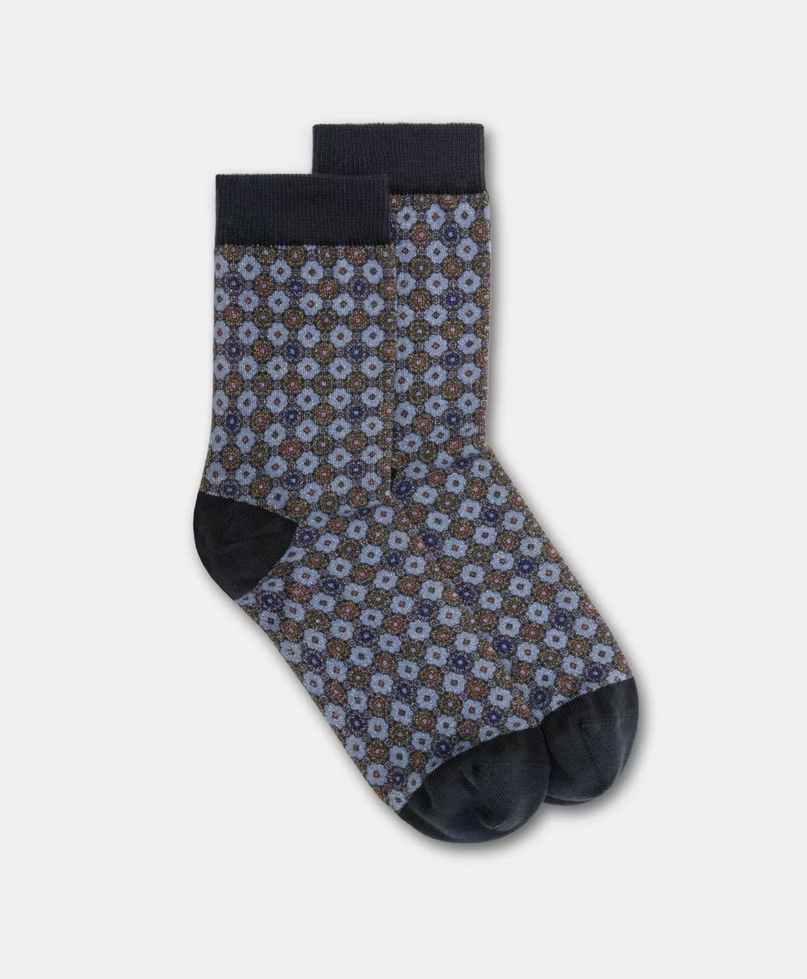 CHAUSSETTES NANAMI EN CHAUSSETTE IMPRIMÉE - BLEU CLAIR/CARAMEL*Momoni Clearance