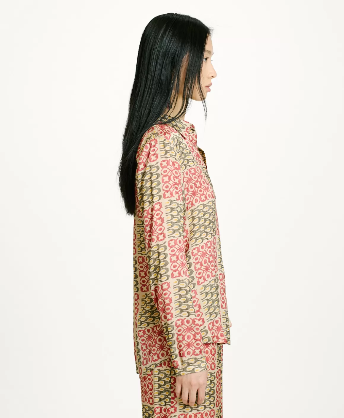 CHEMISIER MEUDON EN VISCOSE JACQUARD IMPRIMÉE - *Momoni Fashion