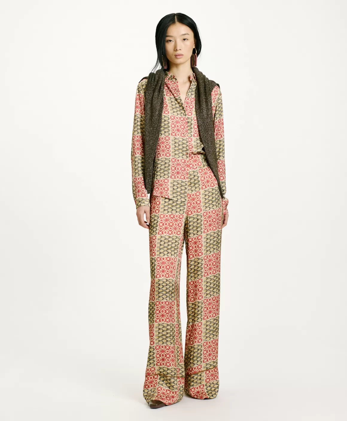 CHEMISIER MEUDON EN VISCOSE JACQUARD IMPRIMÉE - *Momoni Fashion