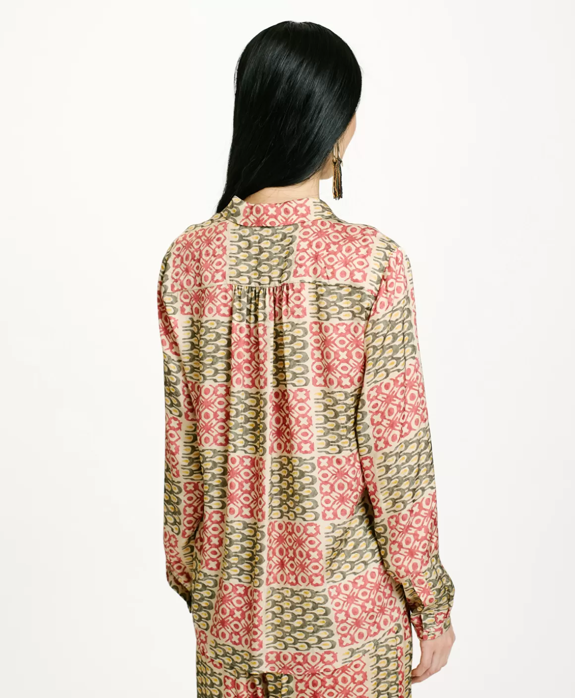 CHEMISIER MEUDON EN VISCOSE JACQUARD IMPRIMÉE - *Momoni Fashion