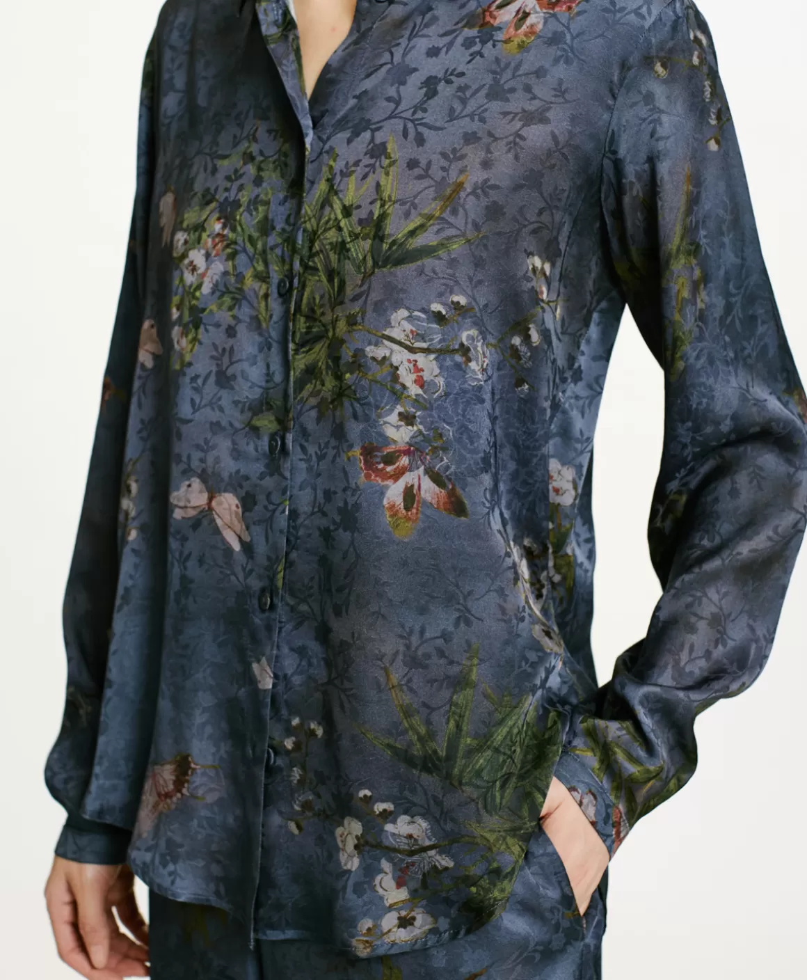 CHEMISIER MEUDON EN VISCOSE JACQUARD IMPRIMÉE - MULTICOLORE GRIS POUSSIÉREUX*Momoni Outlet