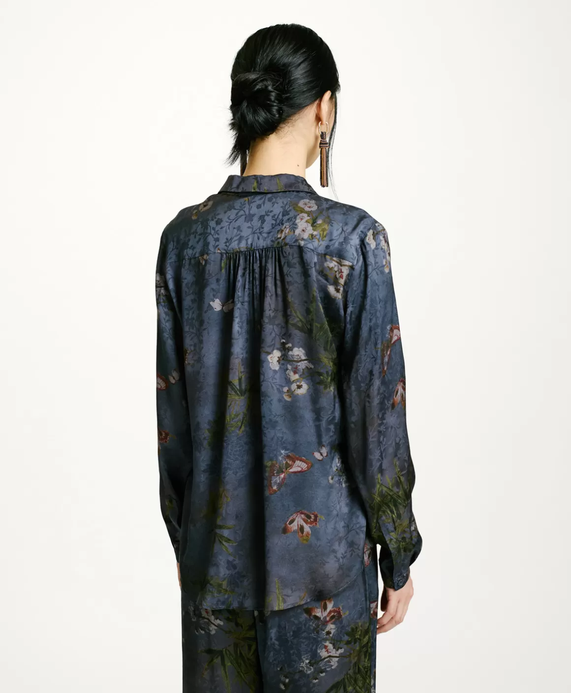CHEMISIER MEUDON EN VISCOSE JACQUARD IMPRIMÉE - MULTICOLORE GRIS POUSSIÉREUX*Momoni Outlet