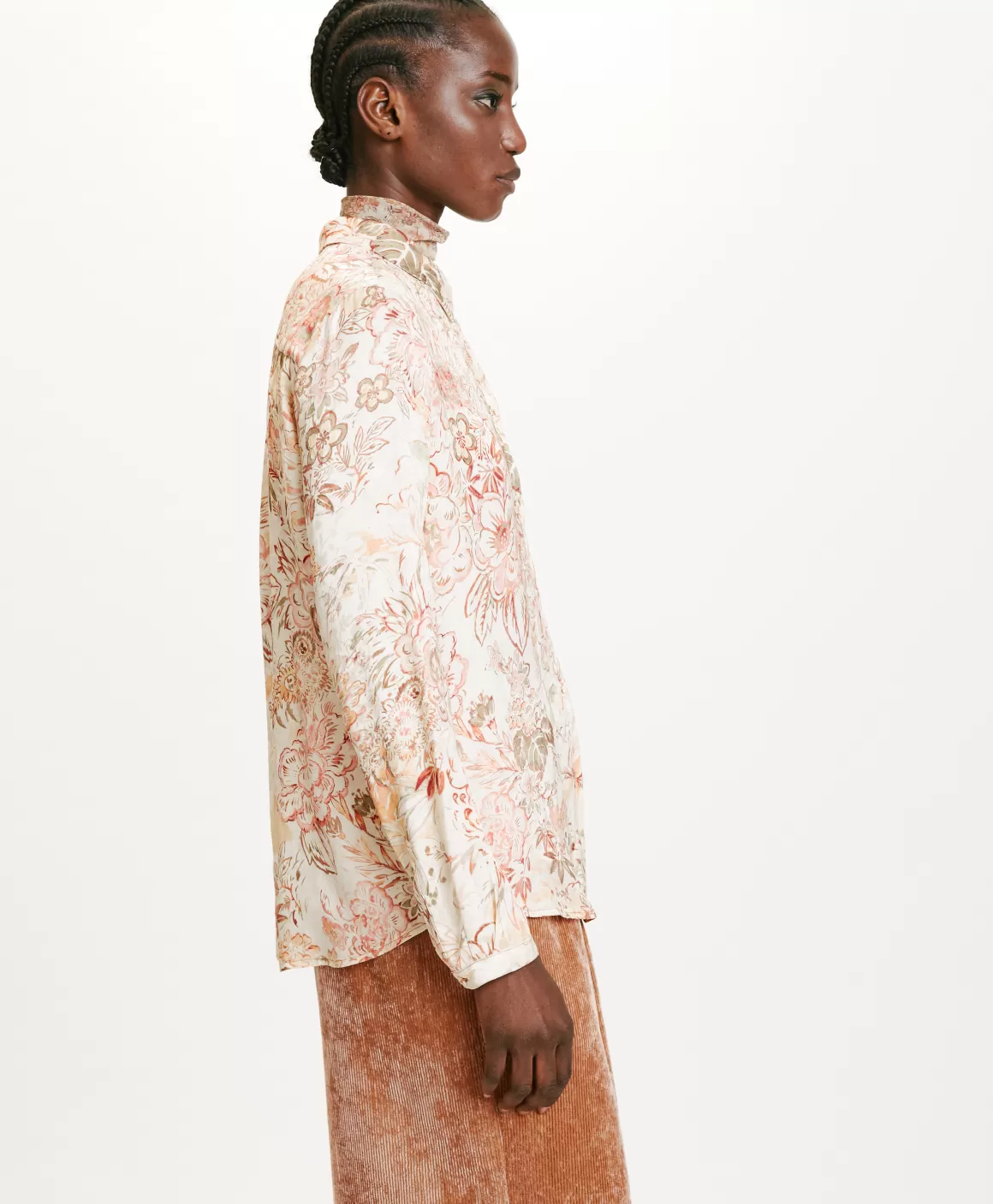 CHEMISIER MEUDON EN VISCOSE JACQUARD IMPRIMÉE - MULTICOLORE ROSE*Momoni Sale