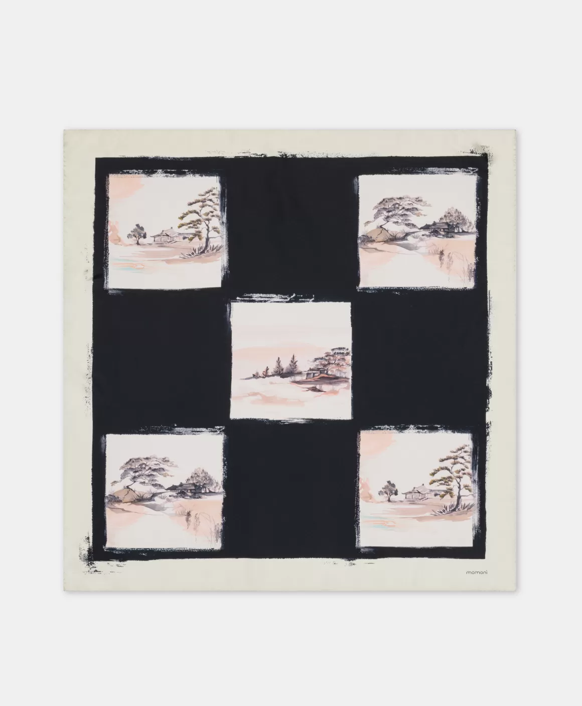 FOULARD NIPPONIA EN SOIE - MULTICOLORE NOIR*Momoni Store