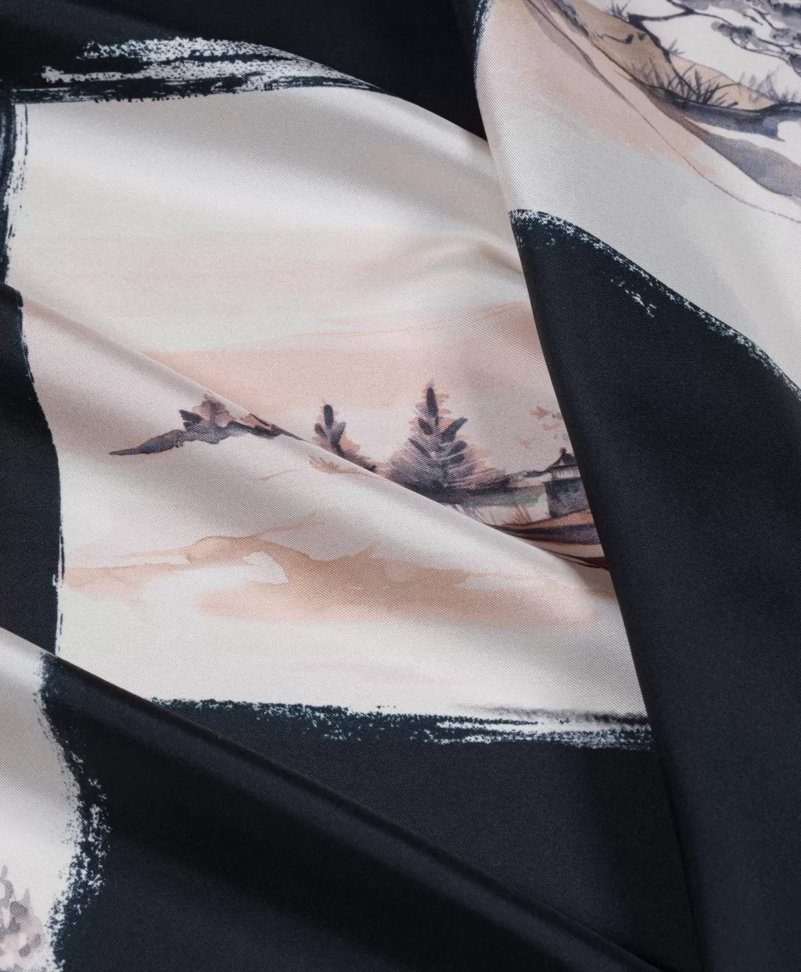 FOULARD NIPPONIA EN SOIE - MULTICOLORE NOIR*Momoni Store