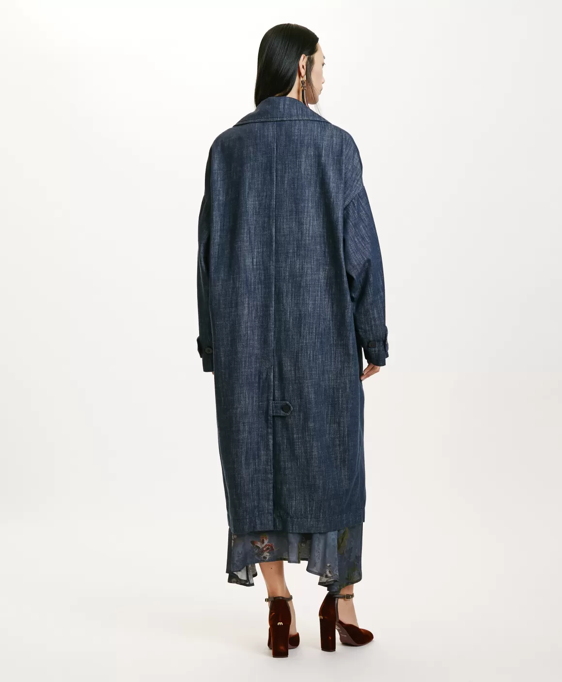 MANTEAU JUNKO EN DENIM COULEUR FERME - BLEU JEAN*Momoni Store