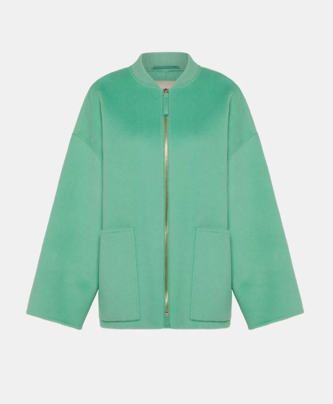 MANTEAU MANANEMI EN PANNE DOUBLE - VERT D'EAU*Momoni Discount