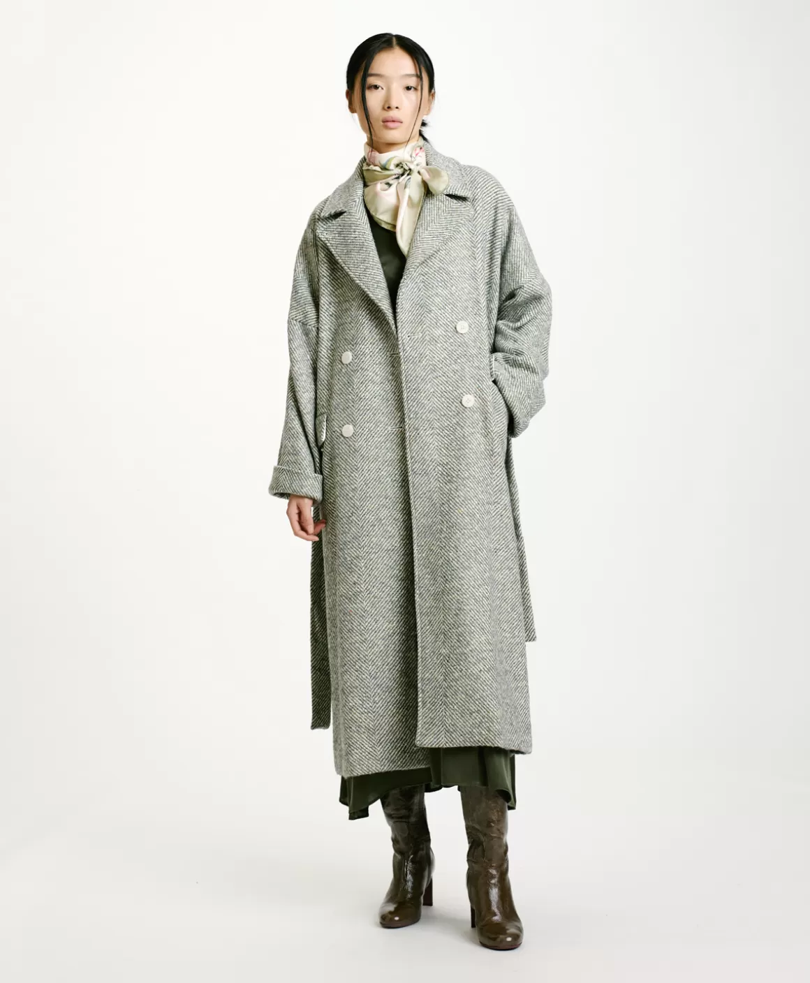 MANTEAU SAYURI EN CHEVRON BICOLORE - CÉRULÉEN MULTICOLORE*Momoni Sale