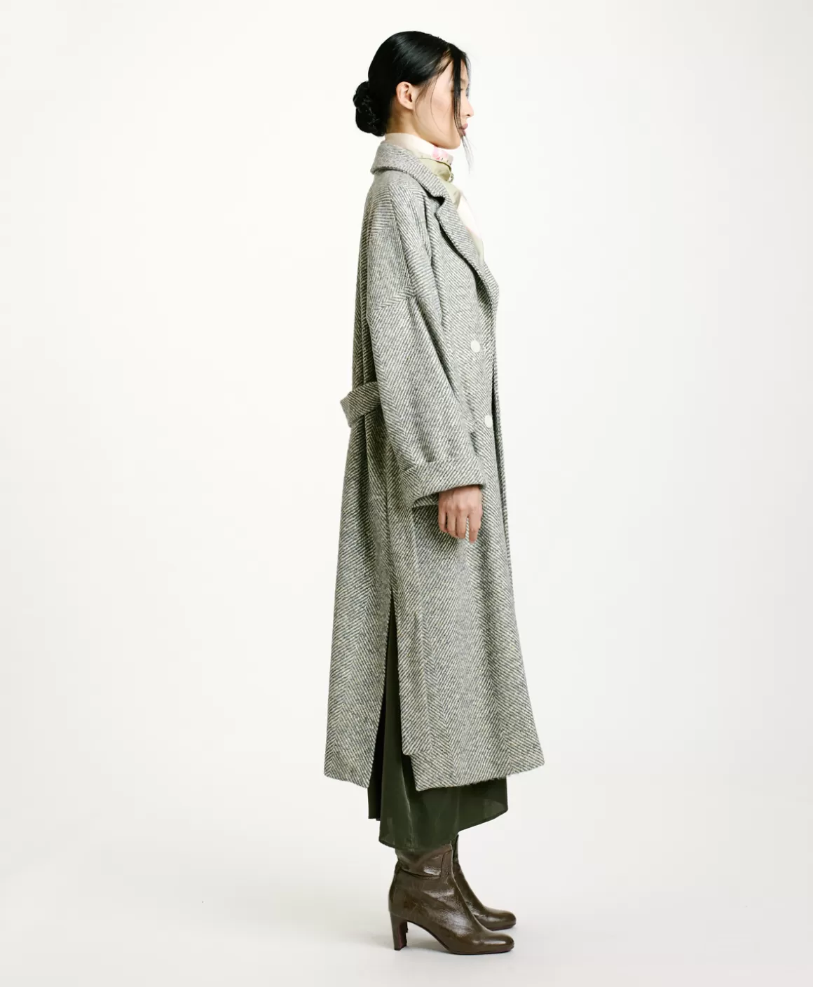 MANTEAU SAYURI EN CHEVRON BICOLORE - CÉRULÉEN MULTICOLORE*Momoni Sale