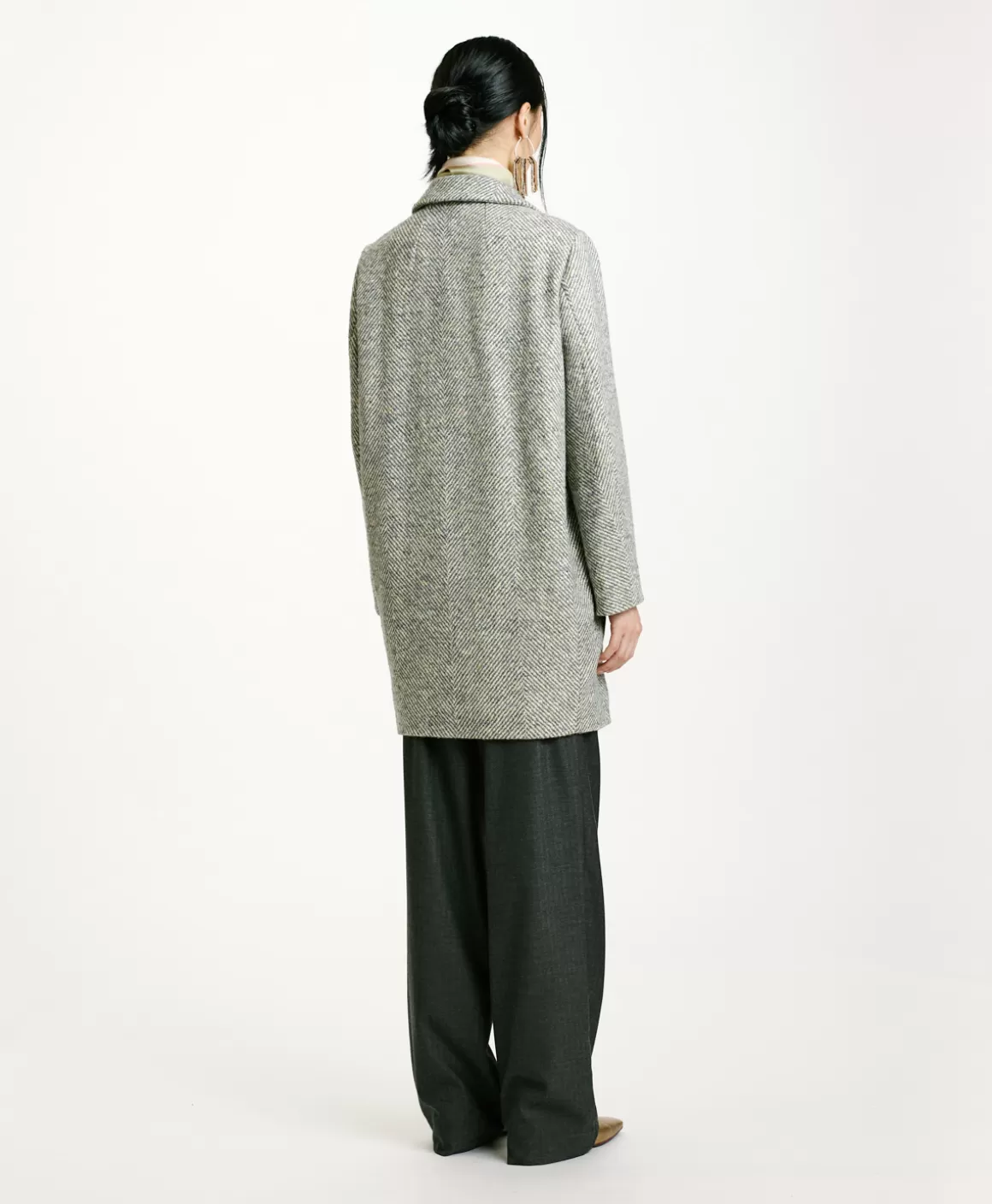 MANTEAU SHIBA EN CHEVRON BICOLORE - CÉRULÉEN MULTICOLORE*Momoni Best