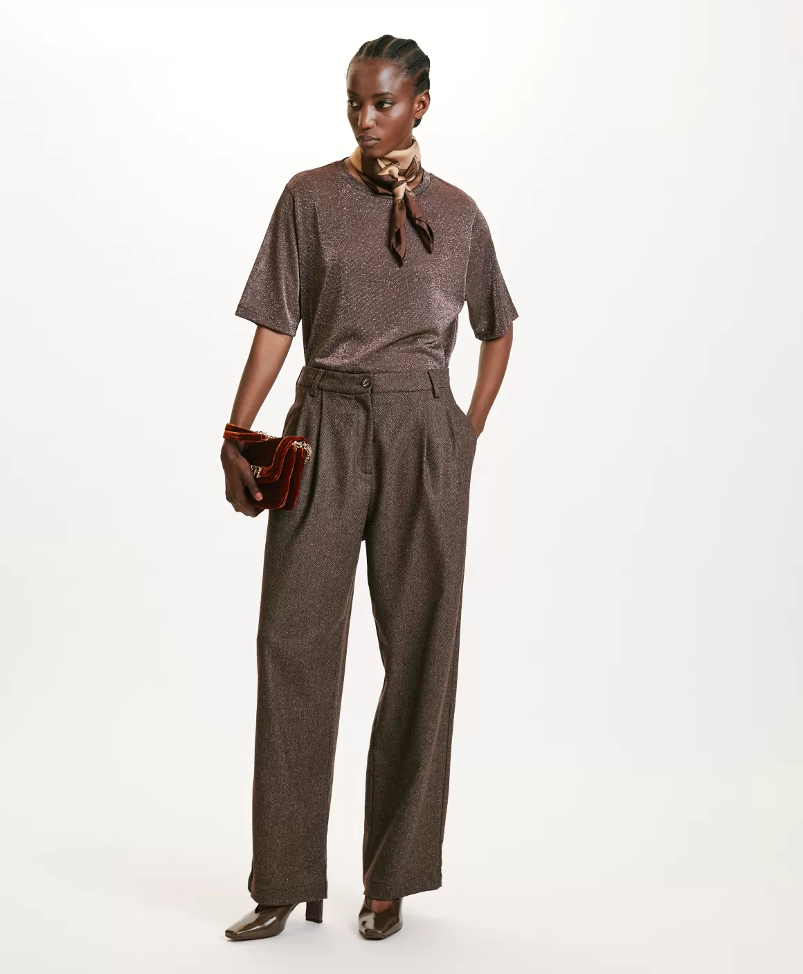 PANTALON ADAM EN CHEVRON MÉLANGE LAINE BICOLORE - *Momoni New