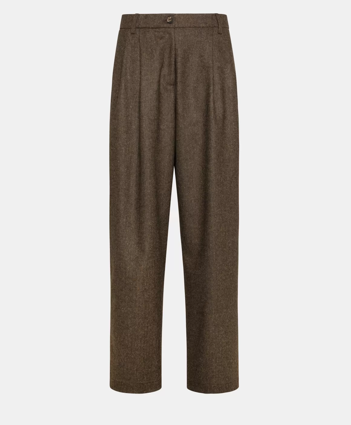PANTALON ADAM EN CHEVRON MÉLANGE LAINE BICOLORE - *Momoni New
