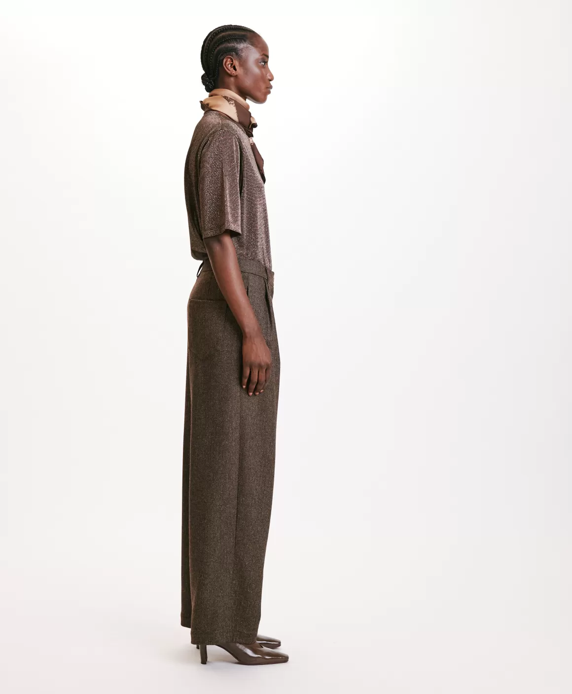 PANTALON ADAM EN CHEVRON MÉLANGE LAINE BICOLORE - *Momoni New