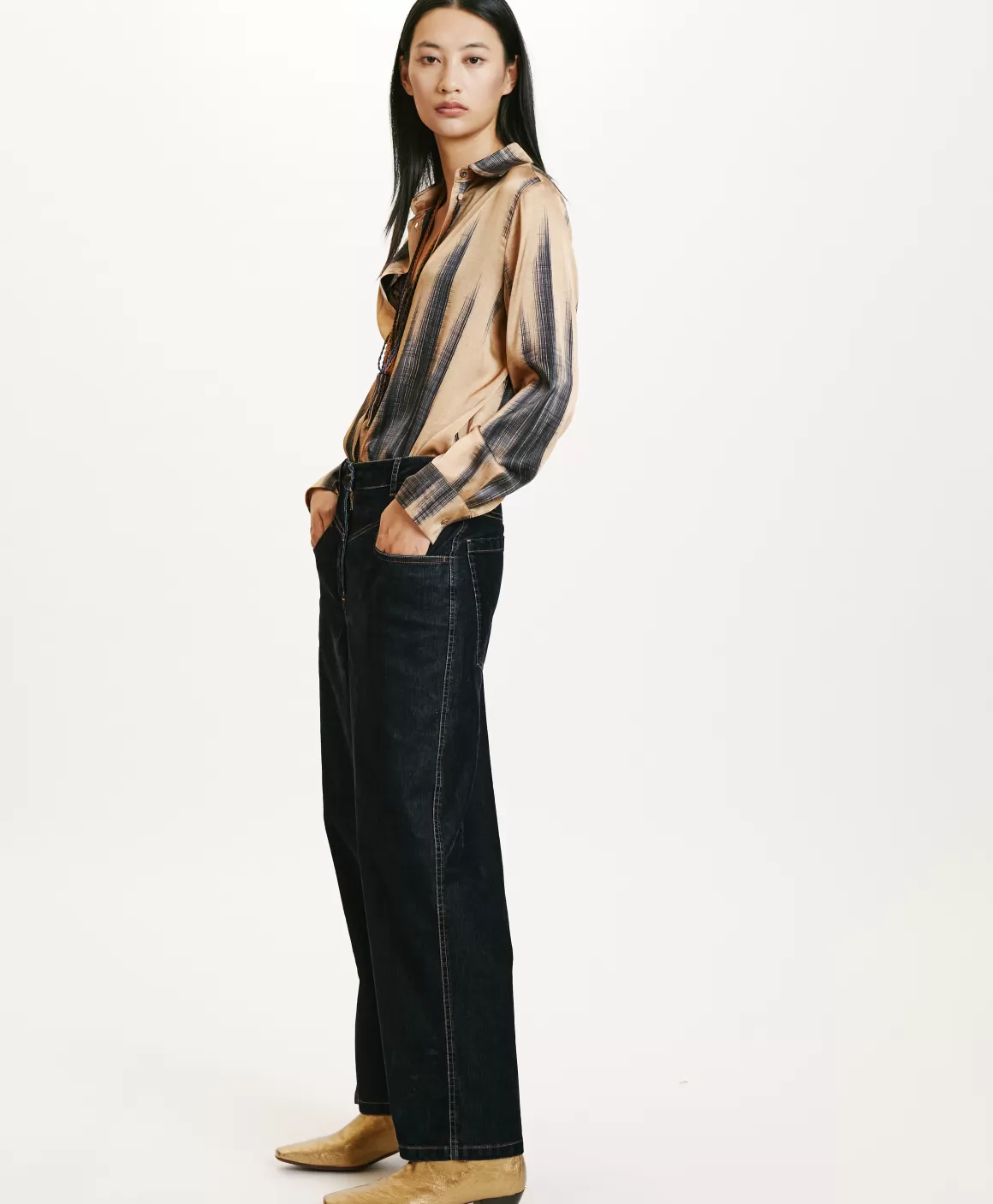 PANTALON AZUKI EN DENIM FLOCK - *Momoni Online