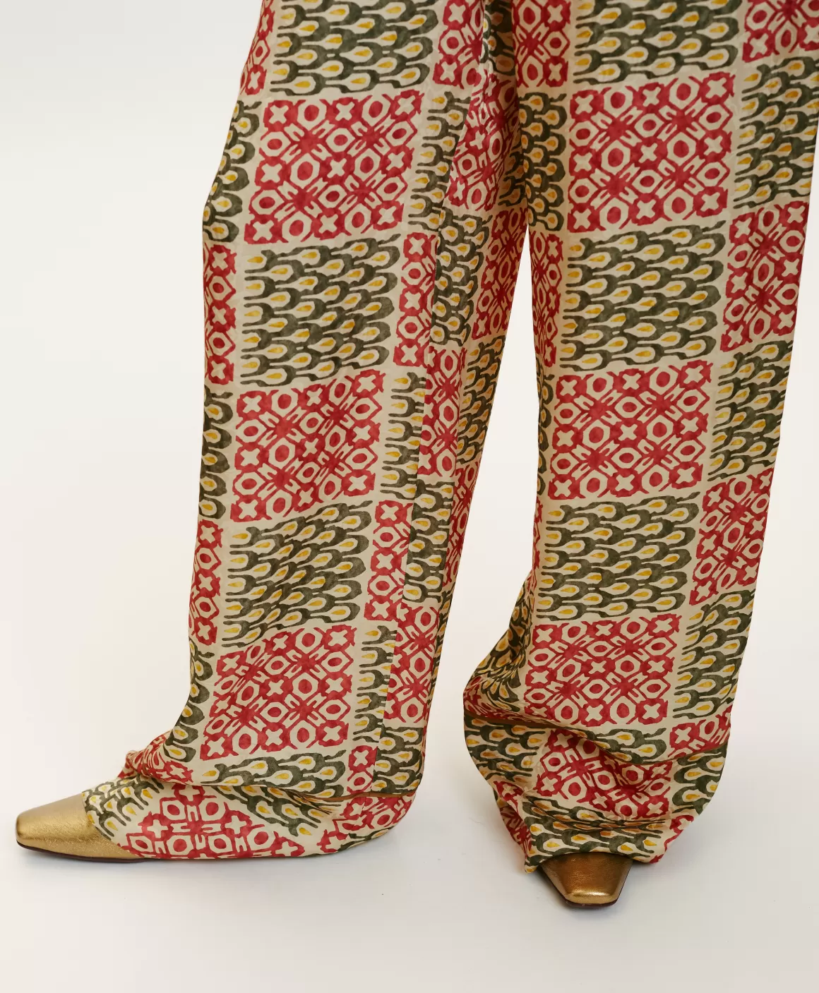 PANTALON DAIKI EN VISCOSE JACQUARD IMPRIMÉE - *Momoni New