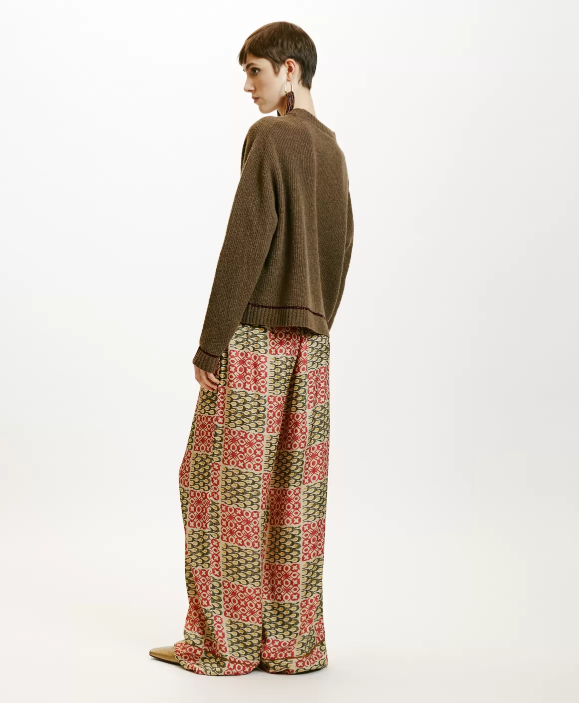 PANTALON DAIKI EN VISCOSE JACQUARD IMPRIMÉE - *Momoni New