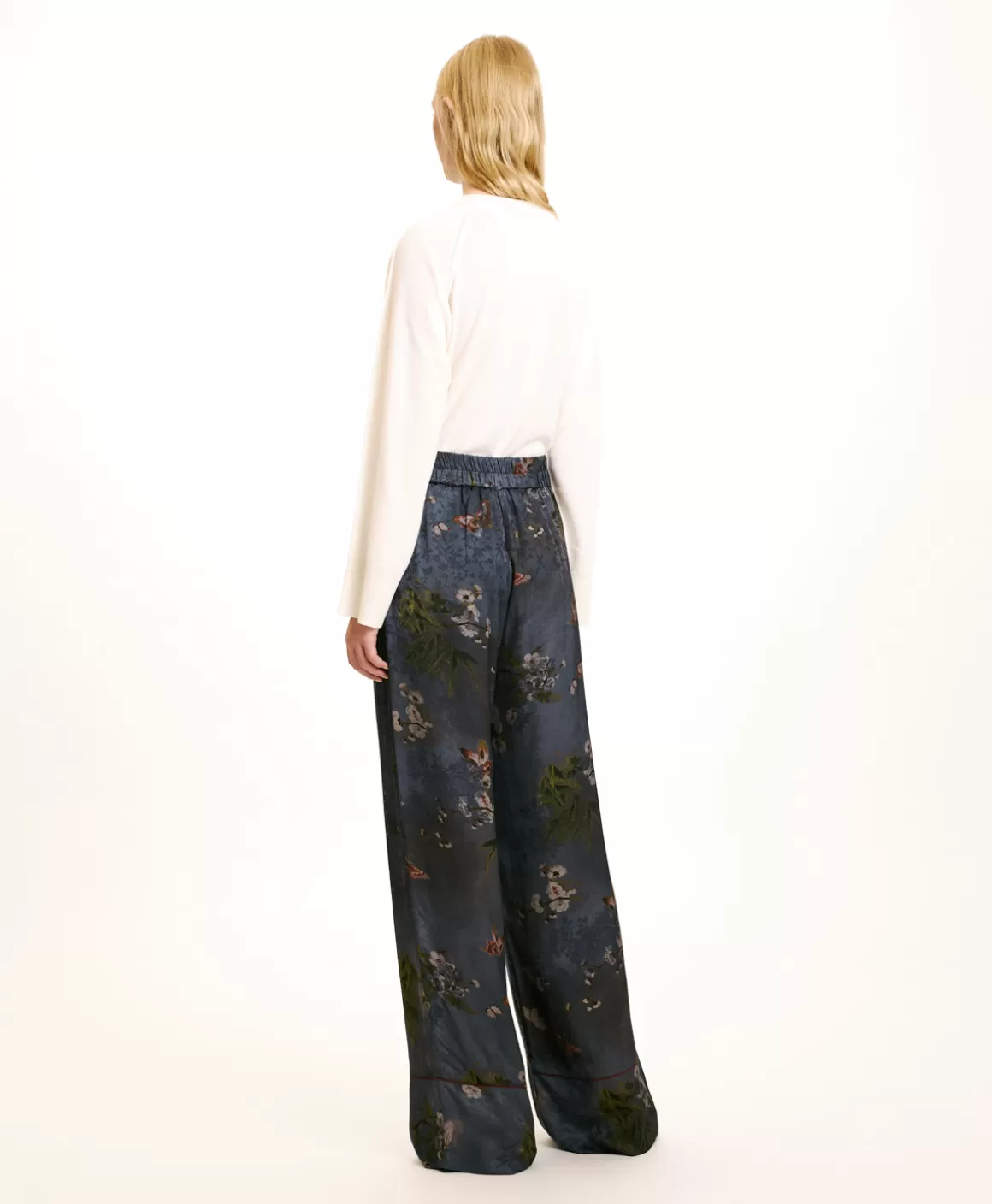 PANTALON DAIKI EN VISCOSE JACQUARD IMPRIMÉE - MULTICOLORE GRIS POUSSIÉREUX*Momoni Best Sale
