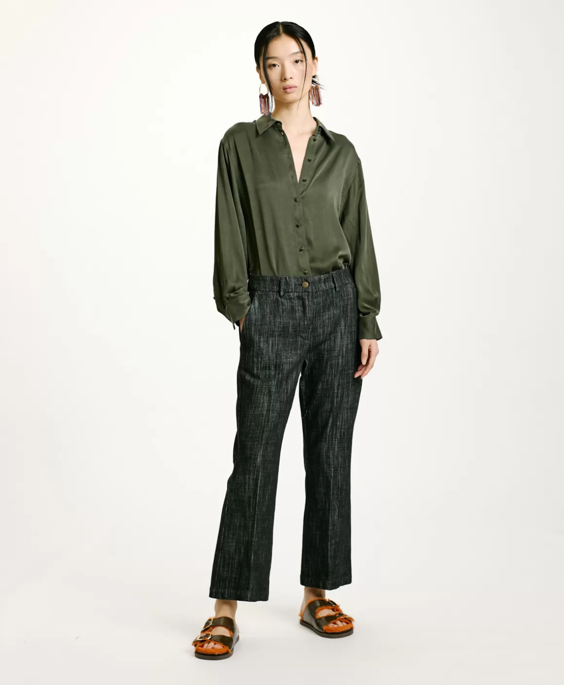 PANTALON INDRA EN DENIM COULEUR FERME - *Momoni Online