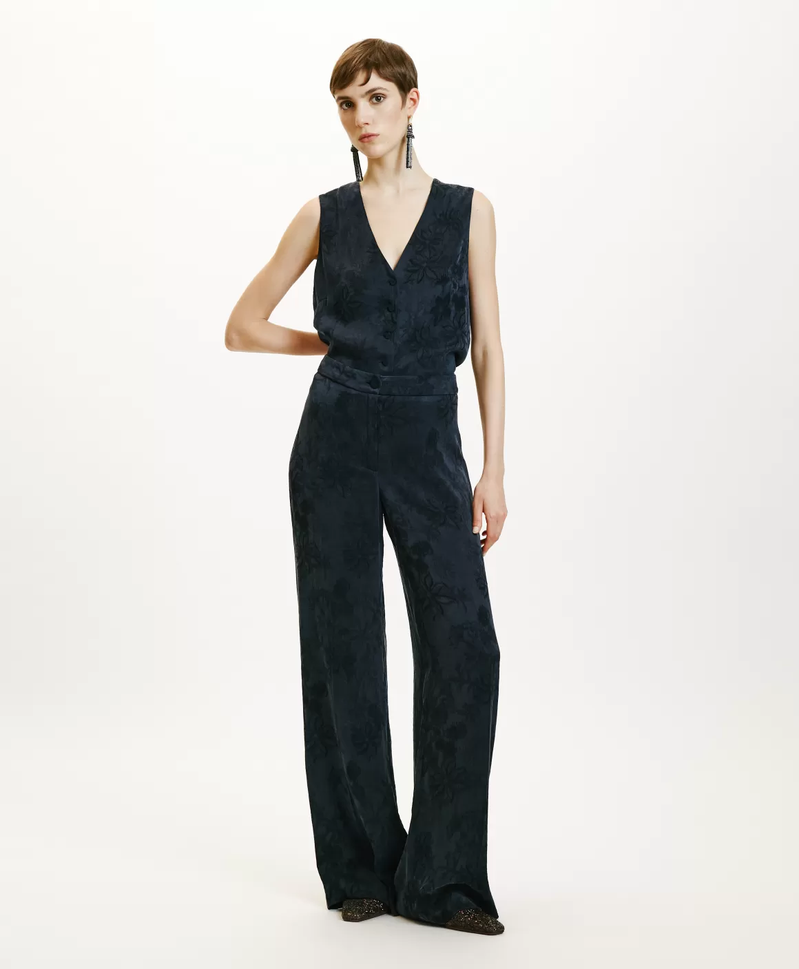 PANTALON MISAKI EN LYONCEL VISCOSE JACQUARD - *Momoni Online