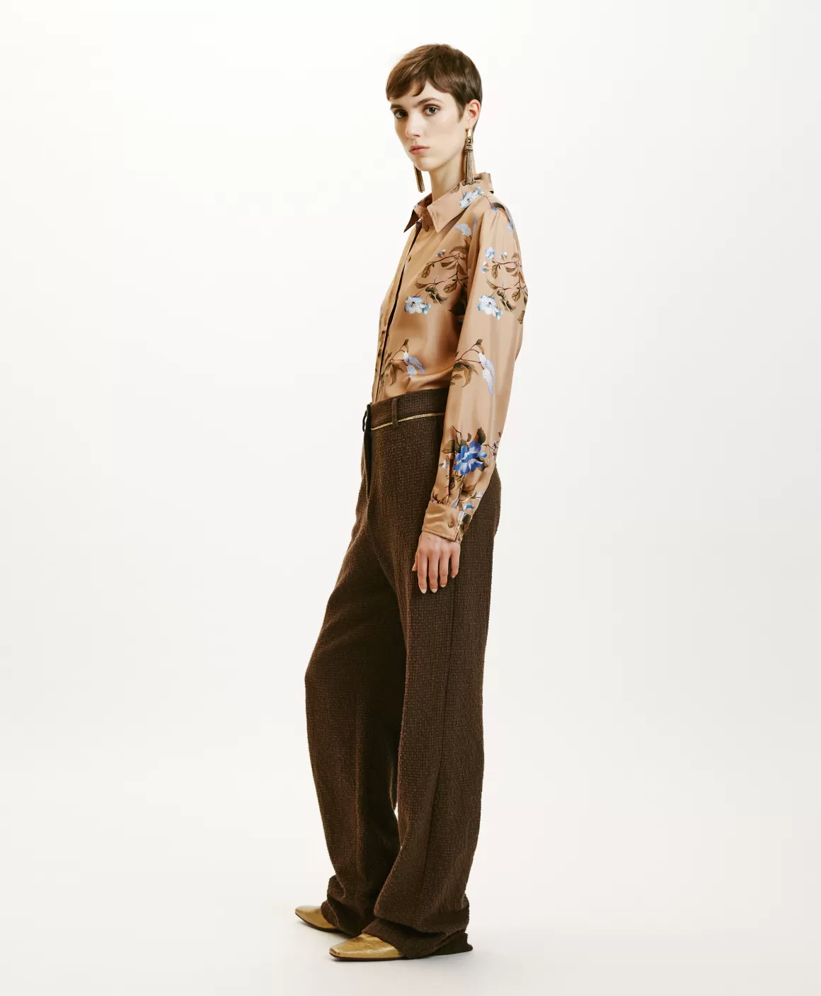 PANTALON UKIYO EN PIED-DE-POULE SEERSUCKER - CACAO MULTICOLORE*Momoni Cheap