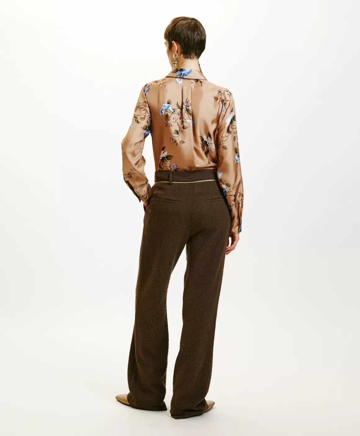 PANTALON UKIYO EN PIED-DE-POULE SEERSUCKER - CACAO MULTICOLORE*Momoni Cheap