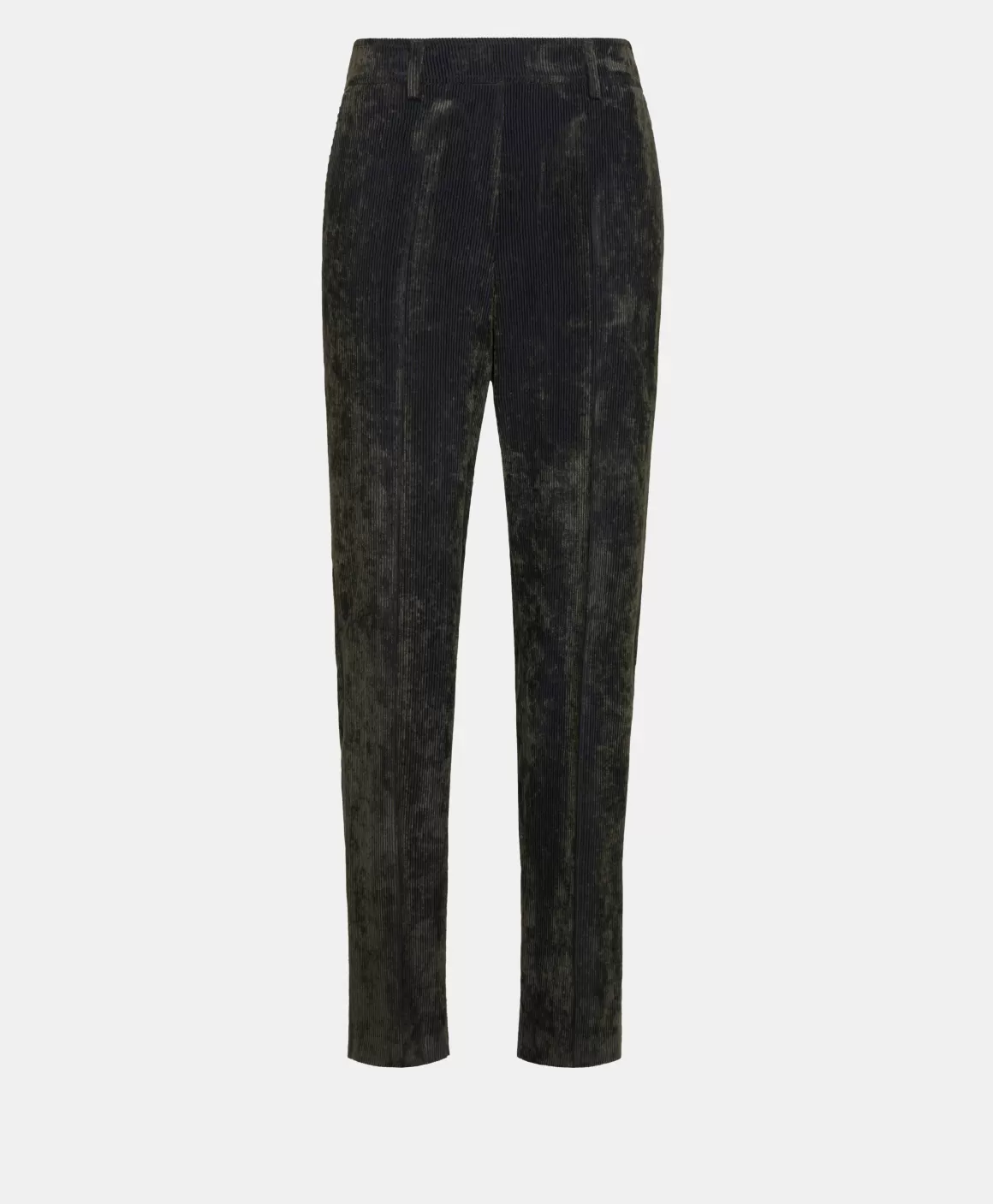PANTALON VISCHIO EN VELOURS STRETCH BICOLORE - GRIS CHARBON*Momoni Clearance