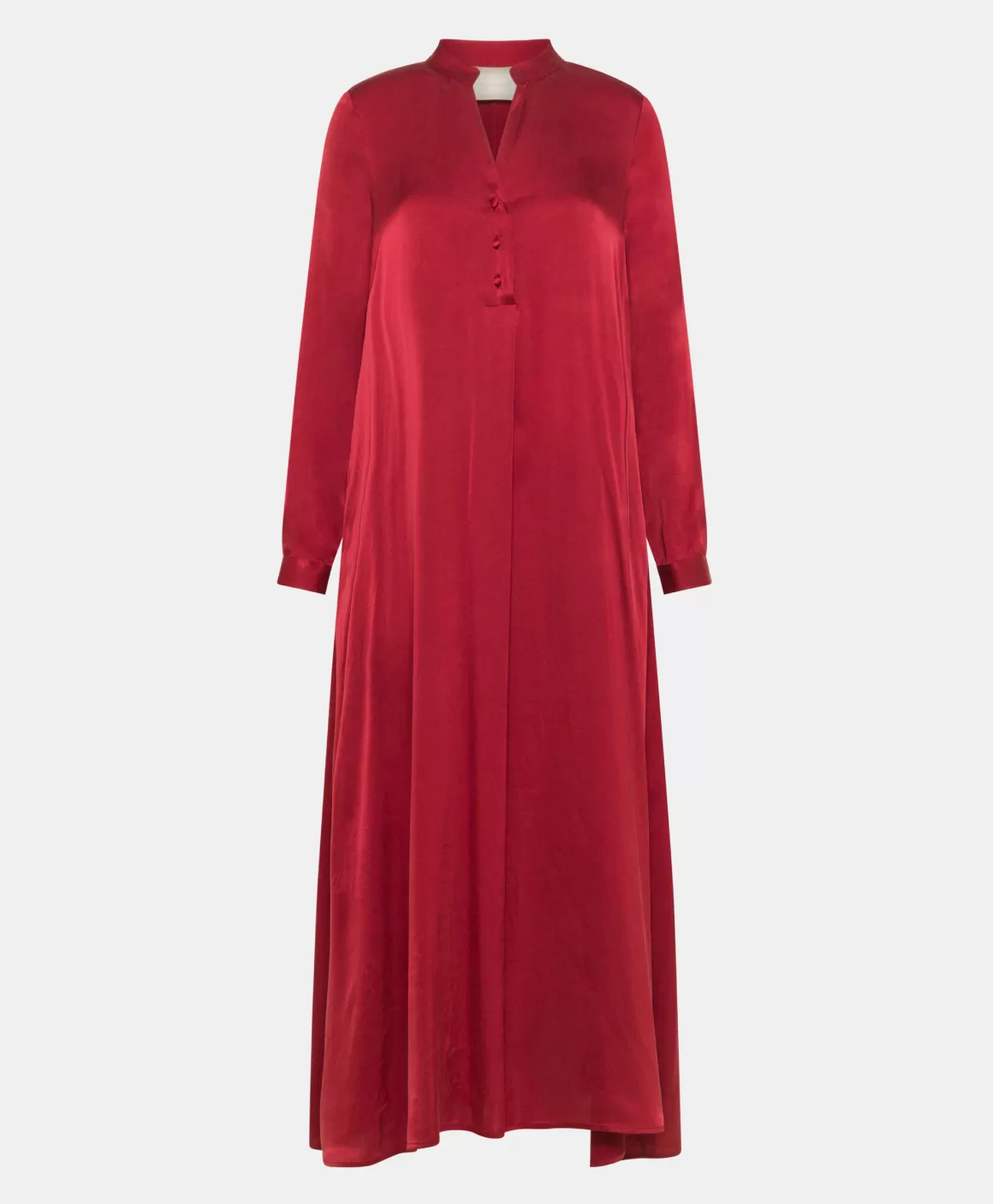 ROBE ATENA EN SOIE SANDWASHED UNIE - ROUGE CARMIN*Momoni Best