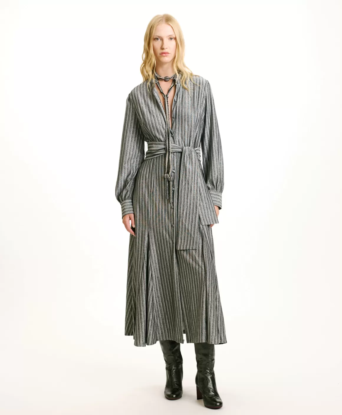 ROBE CONSTANT EN JERSEY LUREX - GRIS MULTICOLORE*Momoni Discount