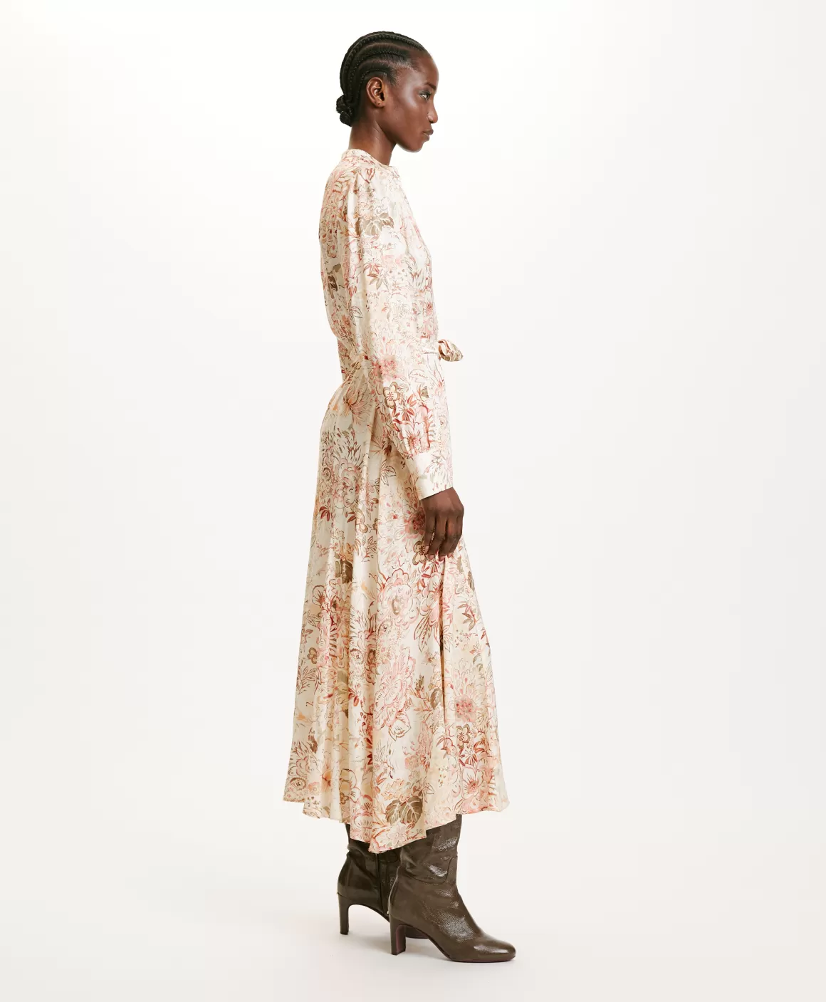 ROBE MIWA EN VISCOSE JACQUARD IMPRIMÉE - MULTICOLORE ROSE*Momoni Store