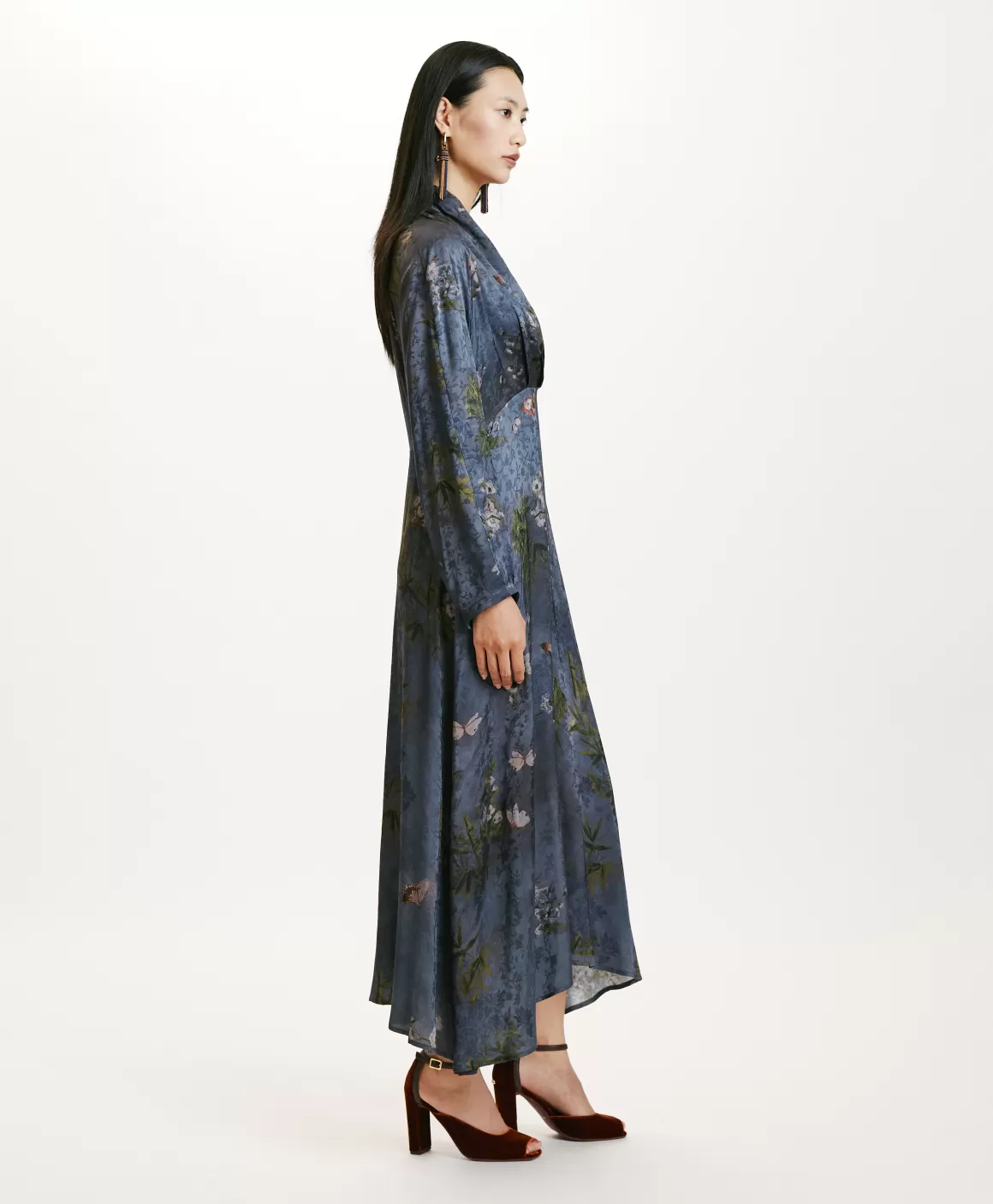 ROBE NAORA EN VISCOSE JACQUARD IMPRIMÉE - MULTICOLORE GRIS POUSSIÉREUX*Momoni Shop