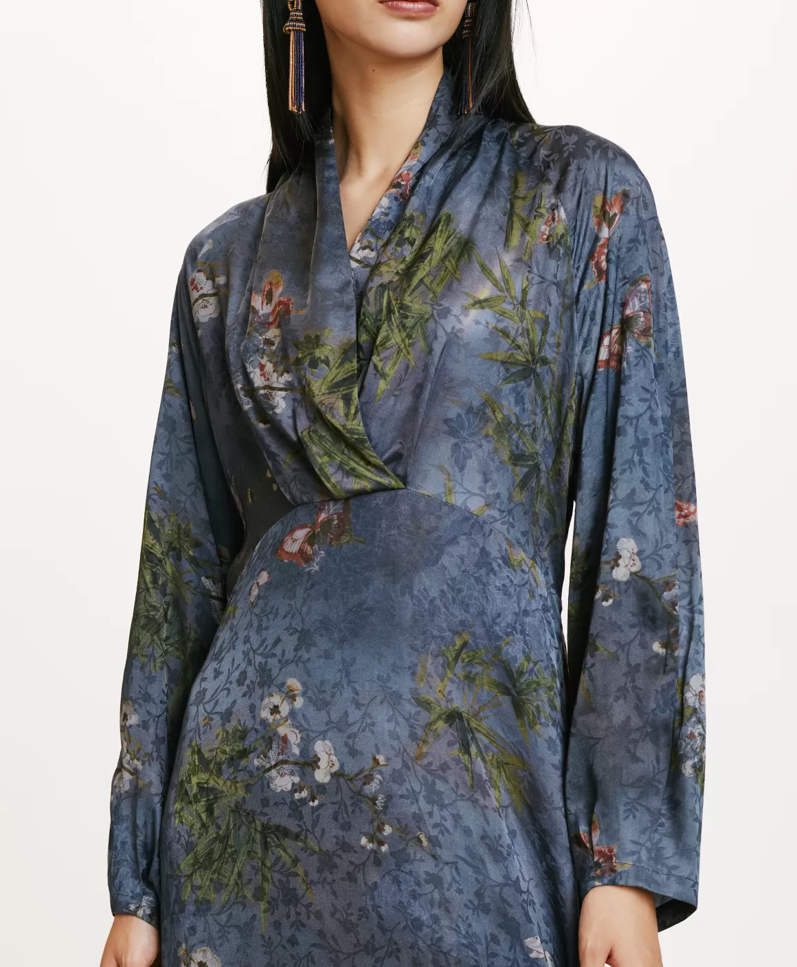 ROBE NAORA EN VISCOSE JACQUARD IMPRIMÉE - MULTICOLORE GRIS POUSSIÉREUX*Momoni Shop