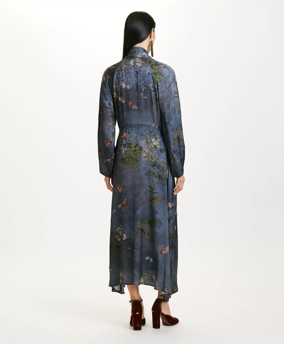 ROBE NAORA EN VISCOSE JACQUARD IMPRIMÉE - MULTICOLORE GRIS POUSSIÉREUX*Momoni Shop