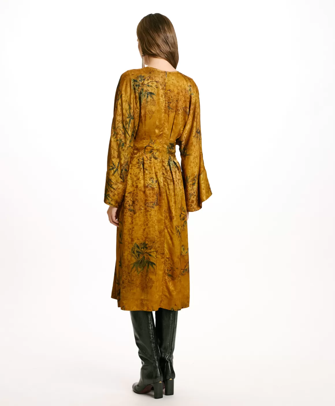 ROBE ROMI EN VISCOSE JACQUARD IMPRIMÉE - BRÛLÉ/MULTICOLORE*Momoni Shop