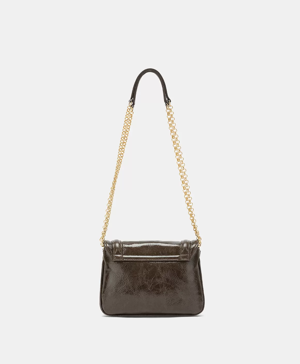SAC MIMI' FLORE EN CUIR NAPLAK - BRUN FONCÉ*Momoni Discount