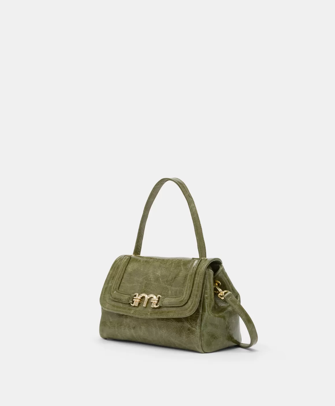 SAC PETIT FLORE EN CUIR NAPLAK - VERT OLIVE*Momoni Fashion