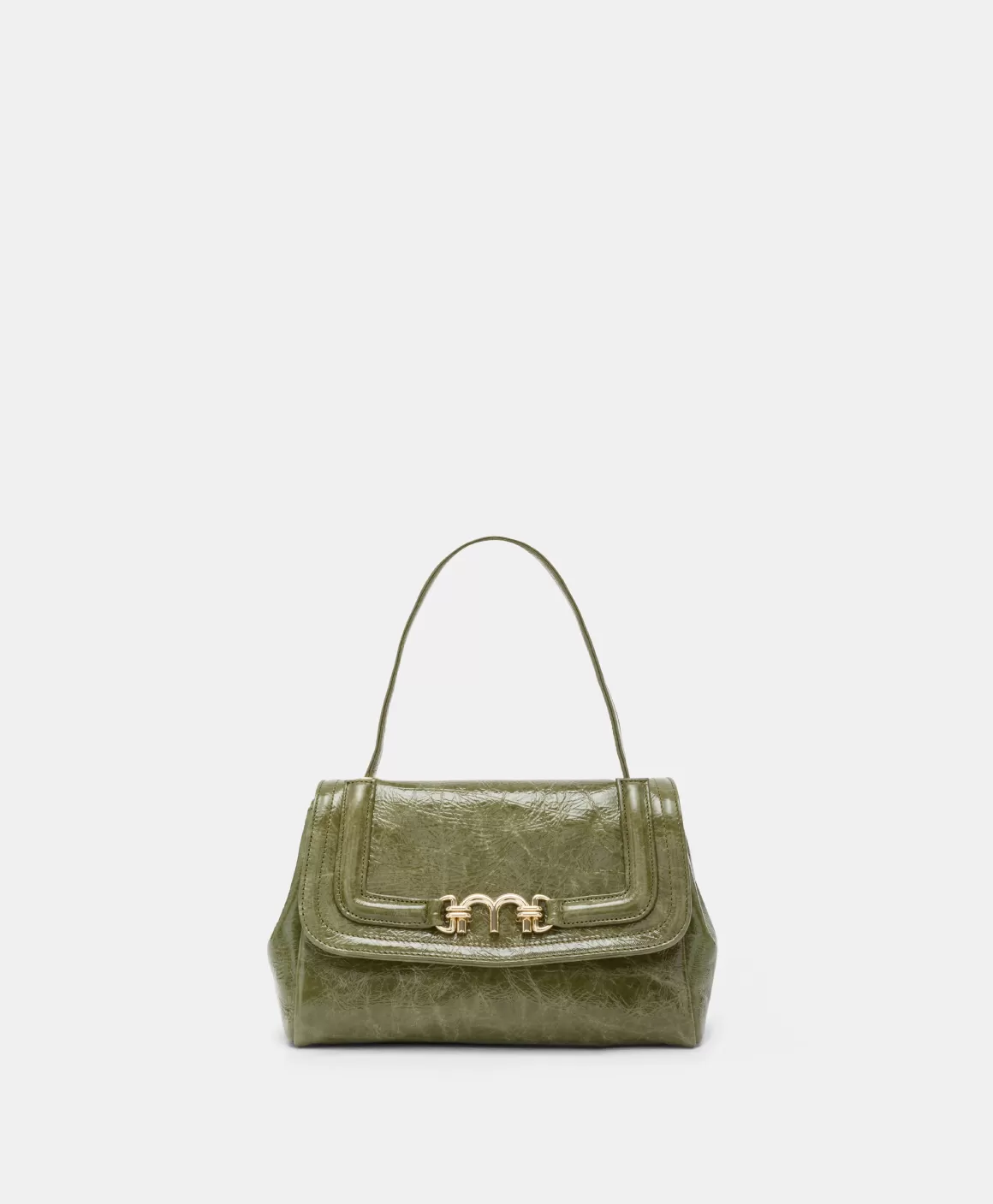 SAC PETIT FLORE EN CUIR NAPLAK - VERT OLIVE*Momoni Fashion