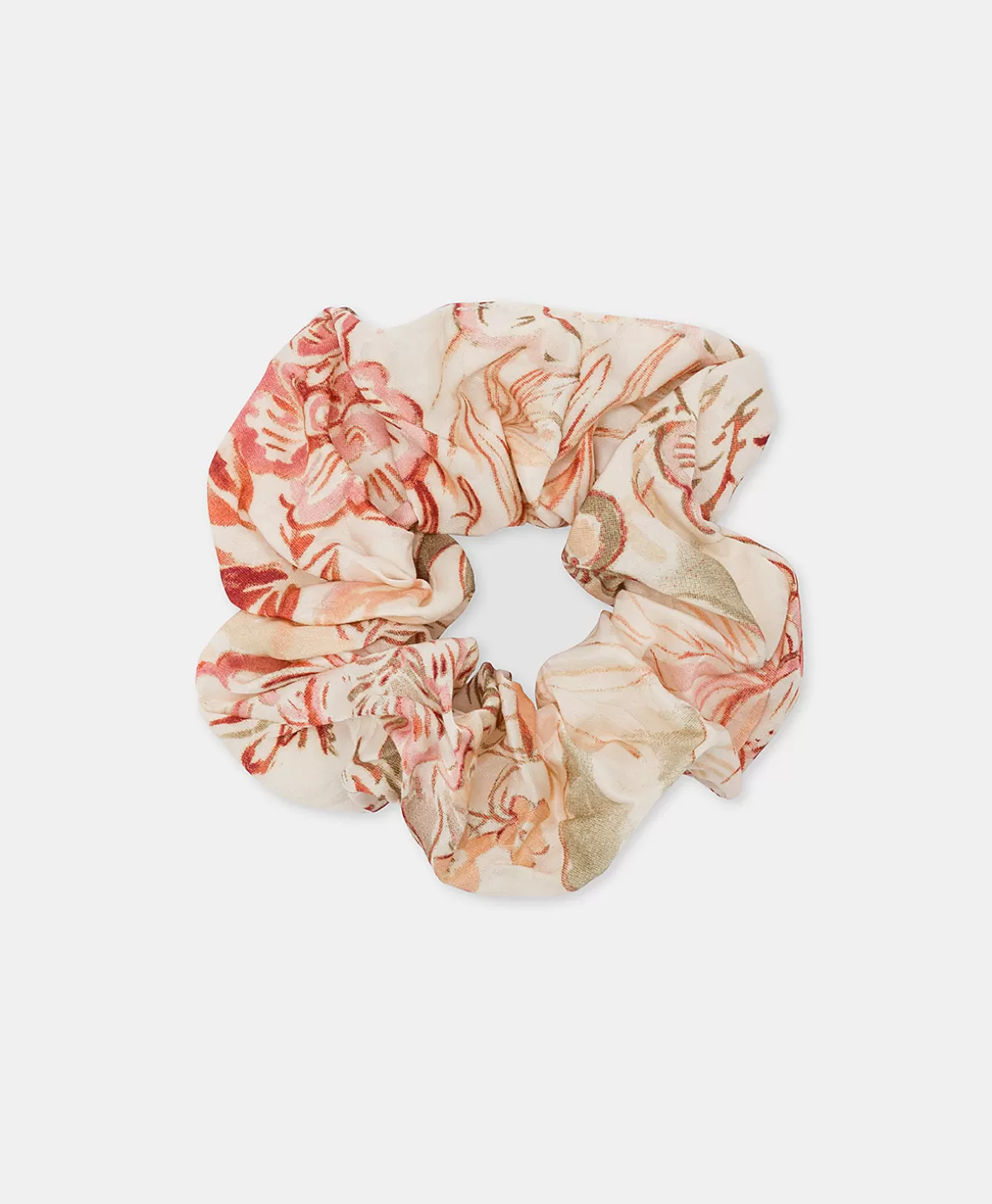 SCRUNCHIE EN SOIE IMPRIMÉ - ROSE MULTICOLORE*Momoni New