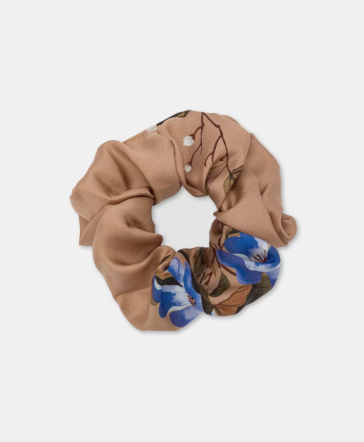 SCRUNCHIE EN SOIE IMPRIMÉ - TABAC/BLEUETTE*Momoni Cheap