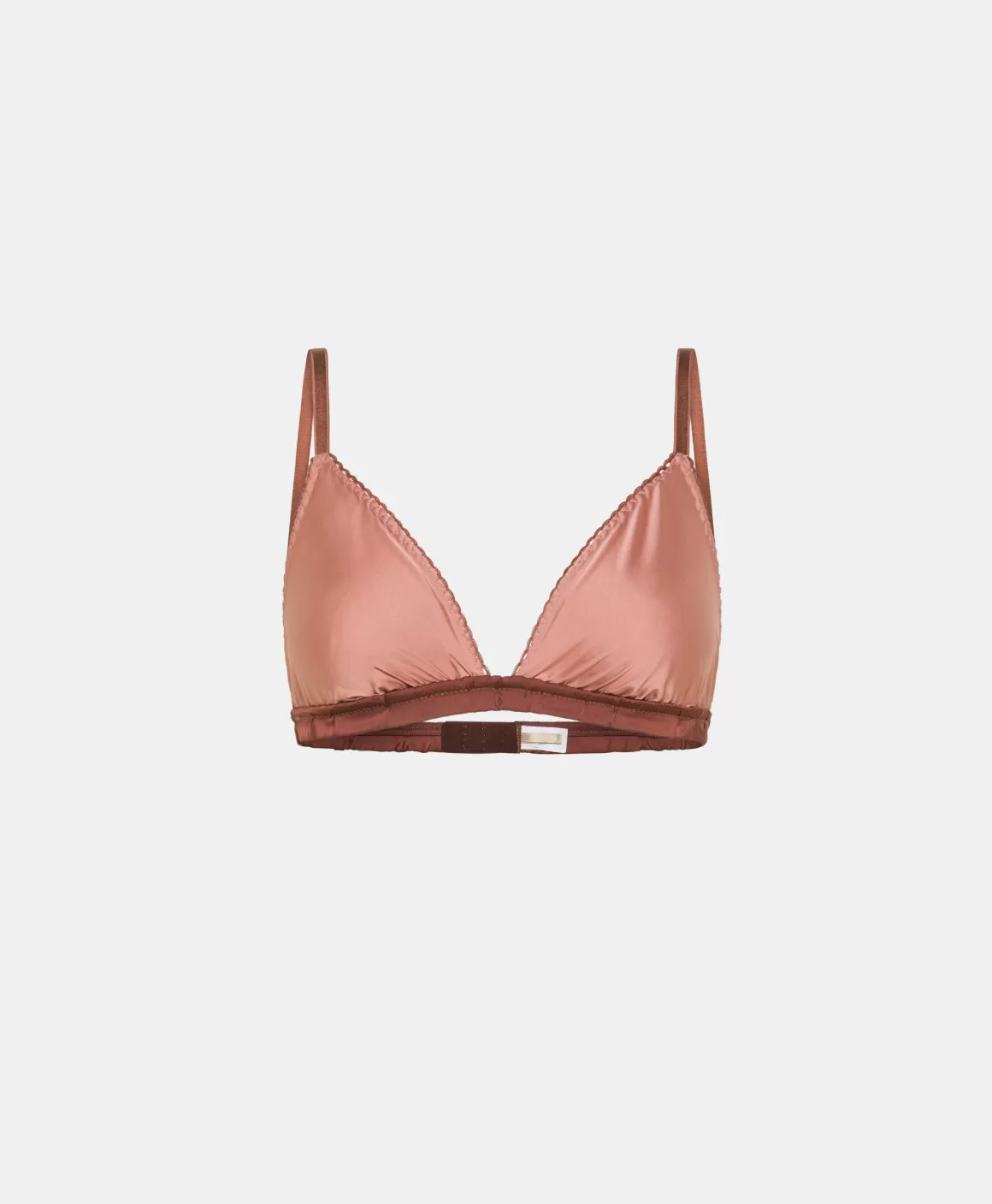 SOUTIEN-GORGE NENE EN SATIN BICOLORE - ROSE ANTIQUE/BORDEAUX*Momoni Outlet