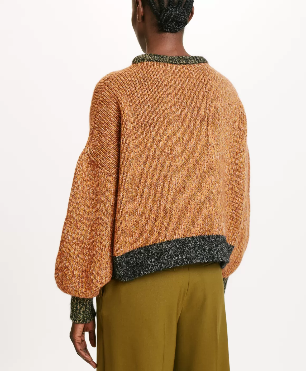 TRICOT HEBI MOULINÉ COLOR BLOCK - MULTICOLORE ORANGE*Momoni Best