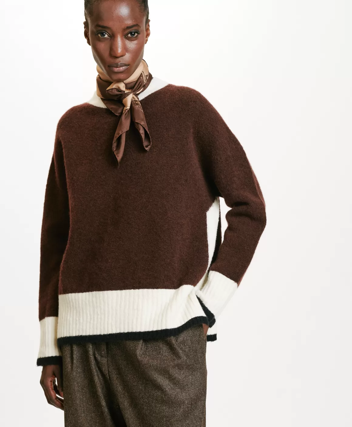 TRICOT INU EFFET JERSEY COLOR BLOCK - *Momoni Outlet