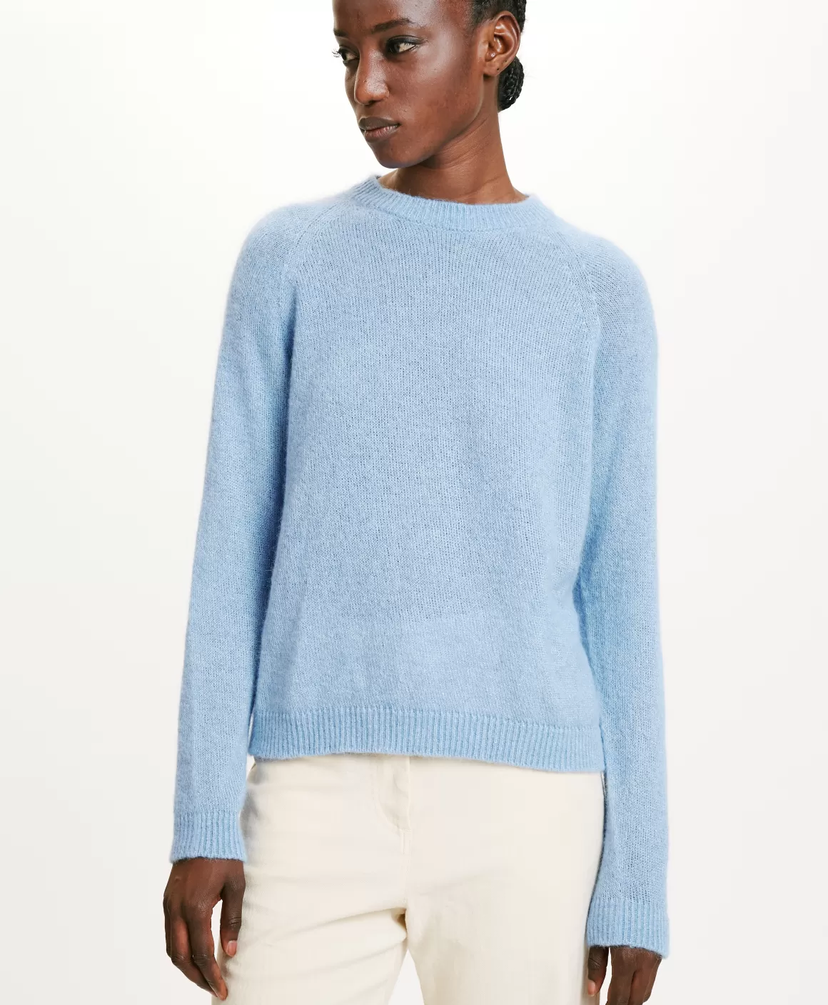 TRICOT KYO EN MOHAIR MÉLANGE LUREX - BLEU CLAIR*Momoni Hot