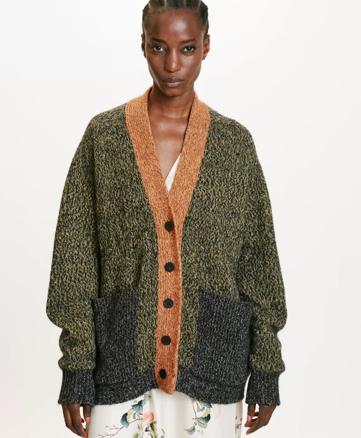 TRICOT NATSU MOULINÉ COLOR BLOCK - MULTICOLORE VERT*Momoni Best Sale