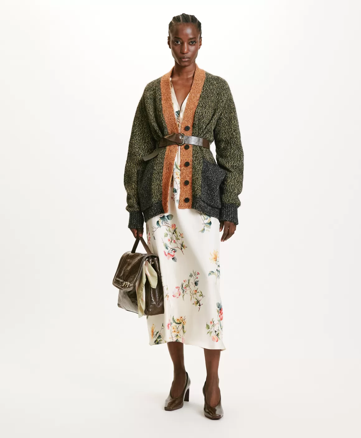 TRICOT NATSU MOULINÉ COLOR BLOCK - MULTICOLORE VERT*Momoni Best Sale