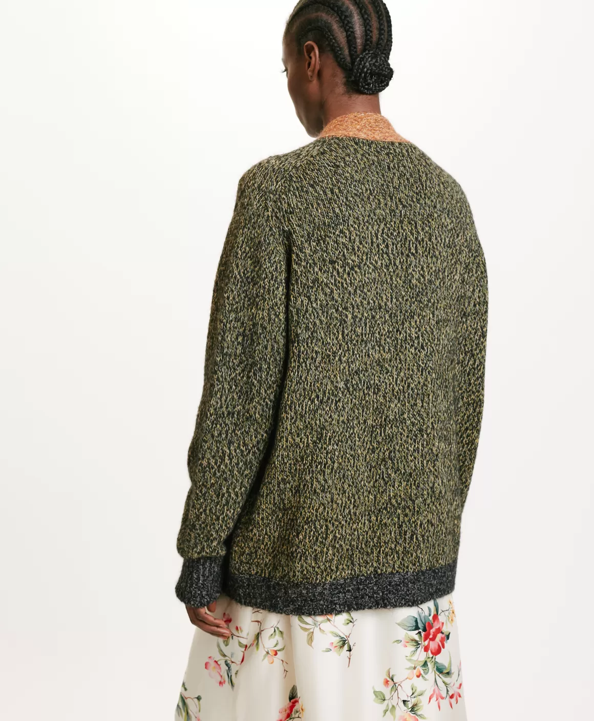 TRICOT NATSU MOULINÉ COLOR BLOCK - MULTICOLORE VERT*Momoni Best Sale