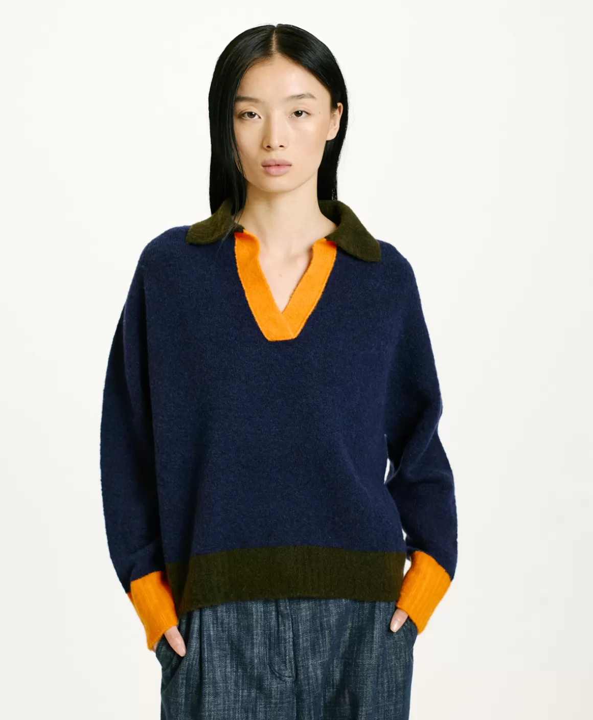 TRICOT NEBBIOLO EFFET JERSEY COLOR BLOCK - *Momoni Shop