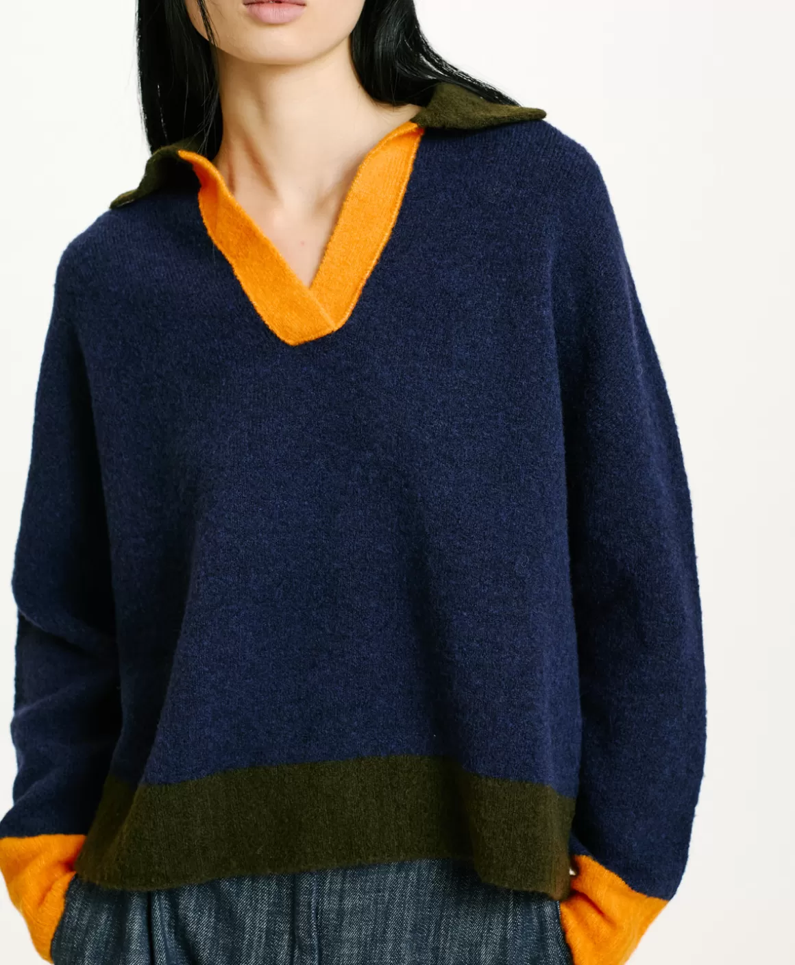 TRICOT NEBBIOLO EFFET JERSEY COLOR BLOCK - *Momoni Shop