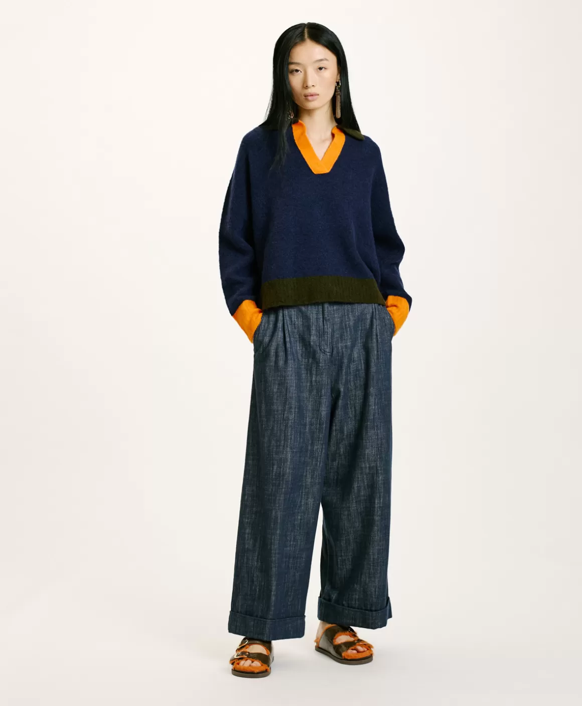 TRICOT NEBBIOLO EFFET JERSEY COLOR BLOCK - *Momoni Shop